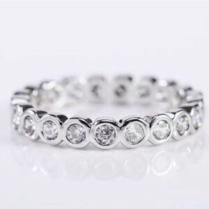 The Brilliant Bezel eternity band with zircon in Sterling Silver sz 9